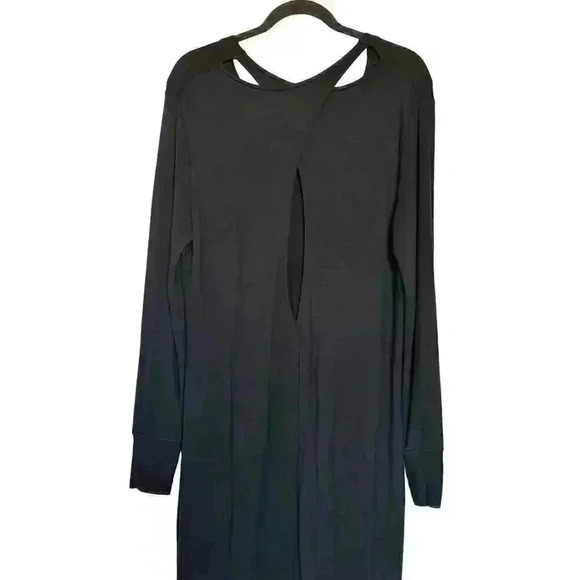 Athleta Black Nirvana Go To Long Sleeve Cross Back Super Soft Sweatshirt Dress M - Picture 5 of 9